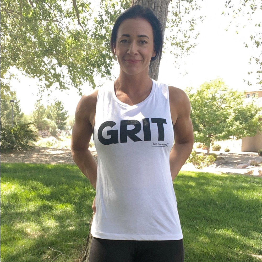 Grit Collective - white Muscle Tank